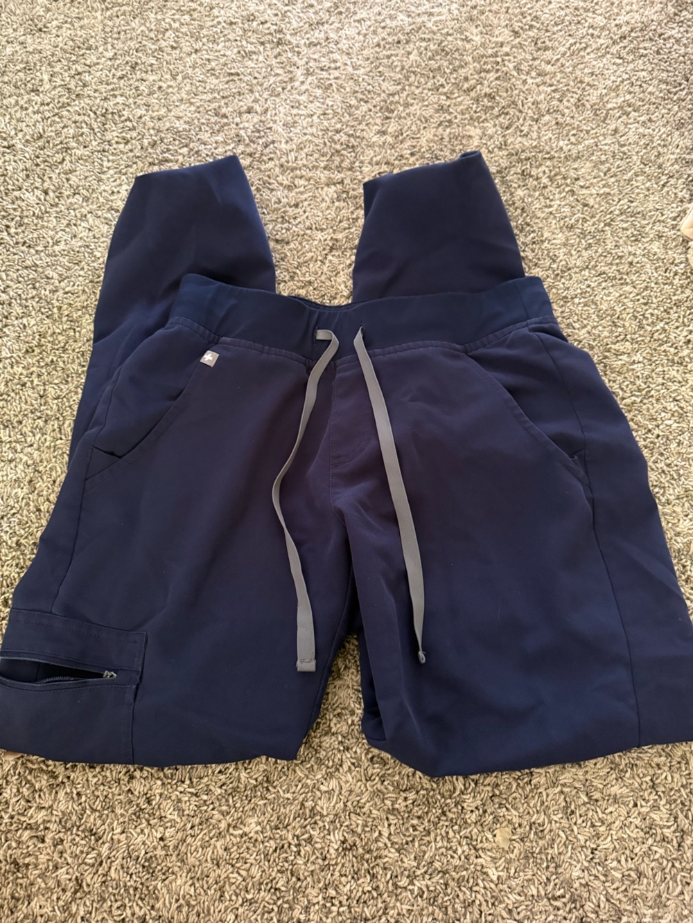Figs Navy Women's Jogger Sweatpants with Gray Drawstring